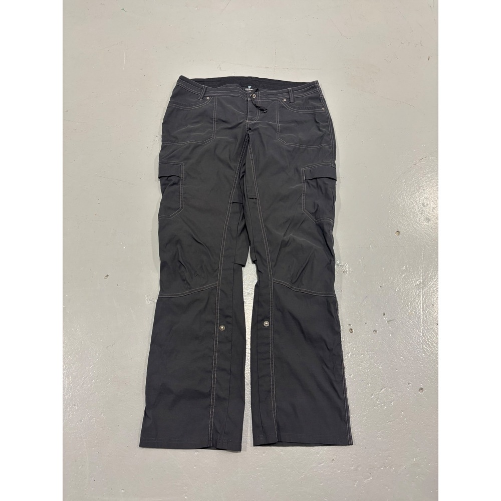 Kuhl Womens 14 Reg Cargo Hiking Pants Gray Contrast Stitch Outdoor Utility